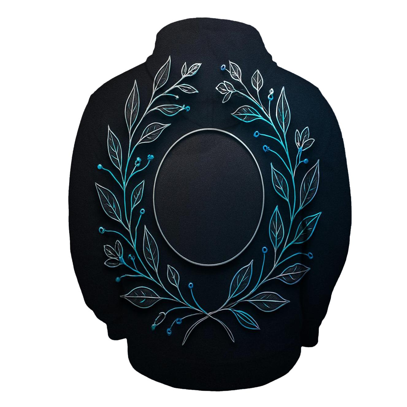 Midnight Botanical Circuit Emblem hoodies fashion