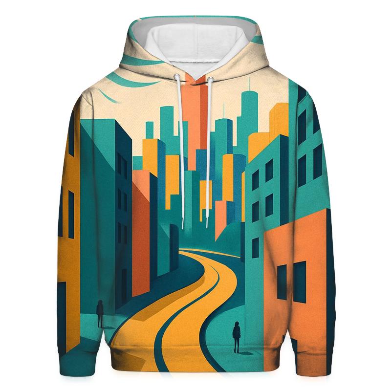 Kinetic Paper Cutout City Mirage hoodie trends