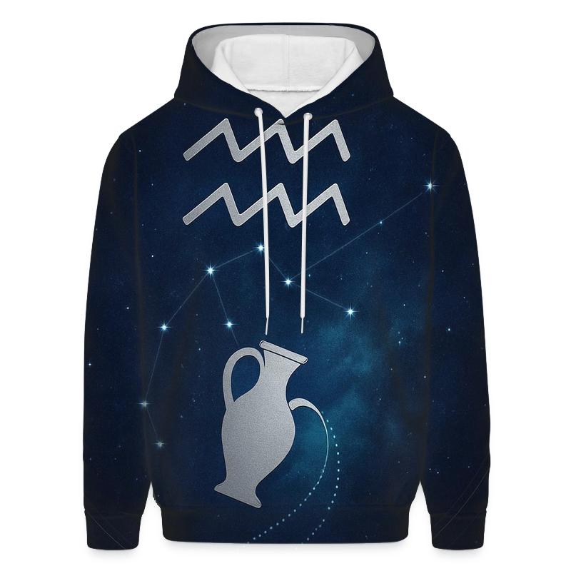 Aquarius Orbital Water Bearer Star Chart graphic hoodies