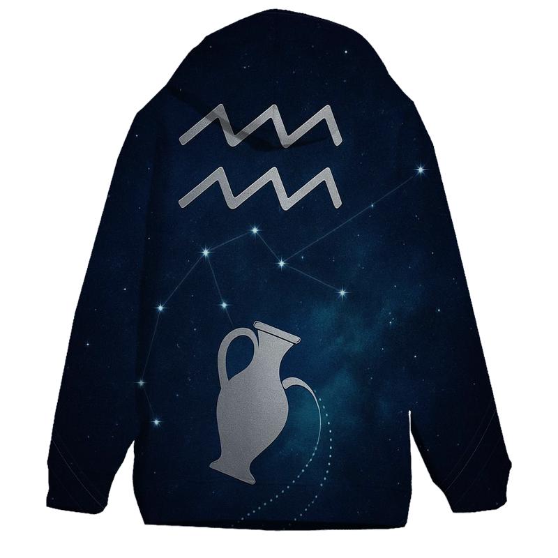 Aquarius Orbital Water Bearer Star Chart graphic hoodies