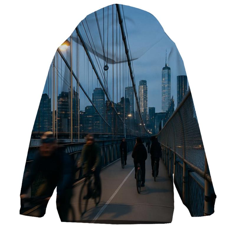 Blue Hour Commute Over The Manhattan Bridge pullover hoodies