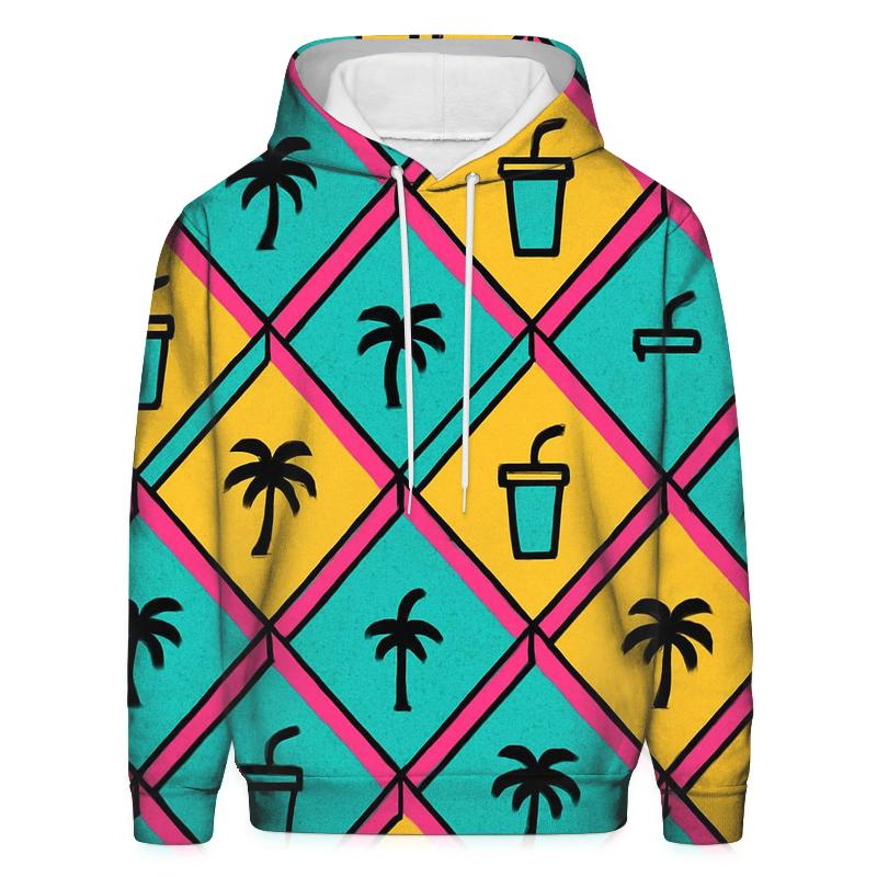 Mall Food Court Neon Tiles pullover hoodies