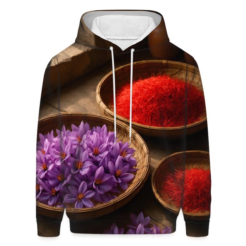 Saffron Crocus Threads Drying On Cedar Trays In A Mountain Kitchen lightweight hoodies