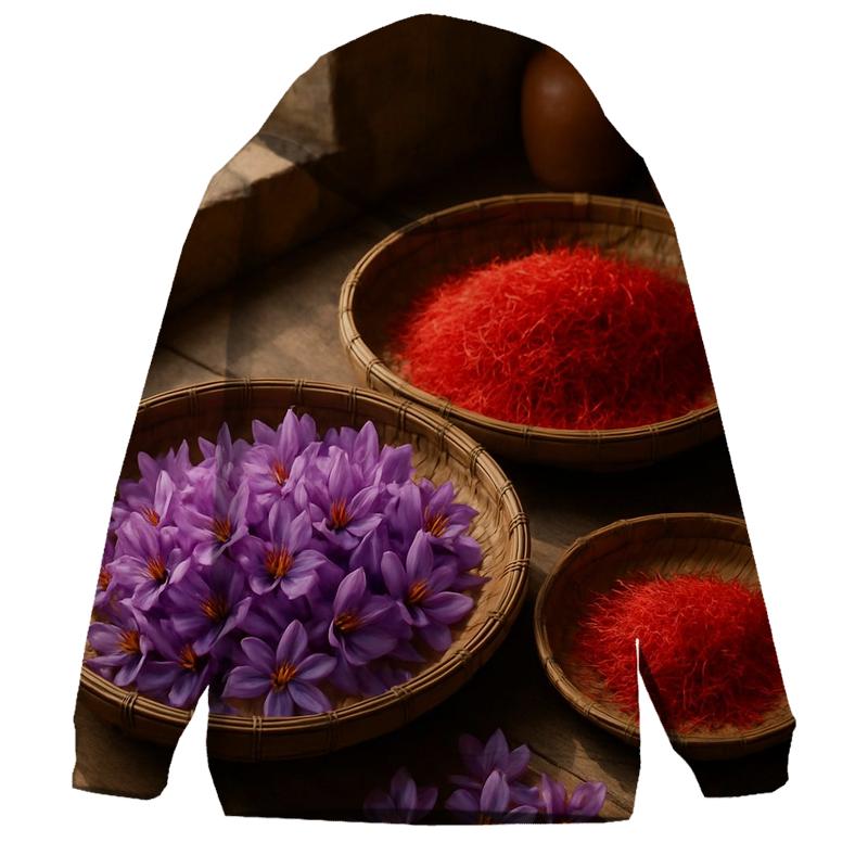 Saffron Crocus Threads Drying On Cedar Trays In A Mountain Kitchen lightweight hoodies