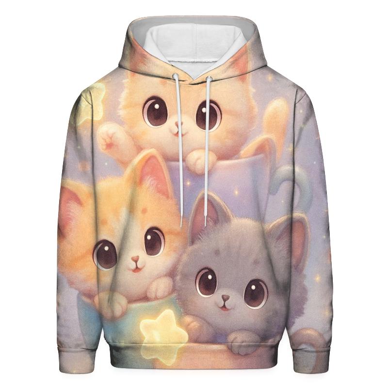 Moonlit Teacup Kittens zip-up hoodies