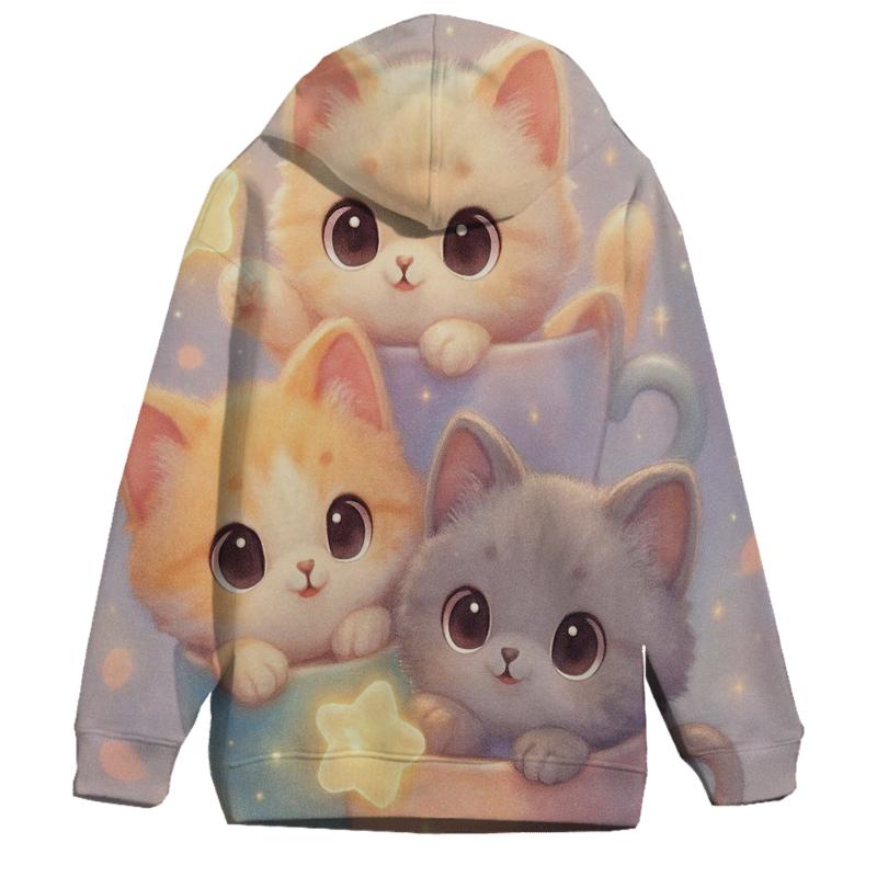 Moonlit Teacup Kittens zip-up hoodies