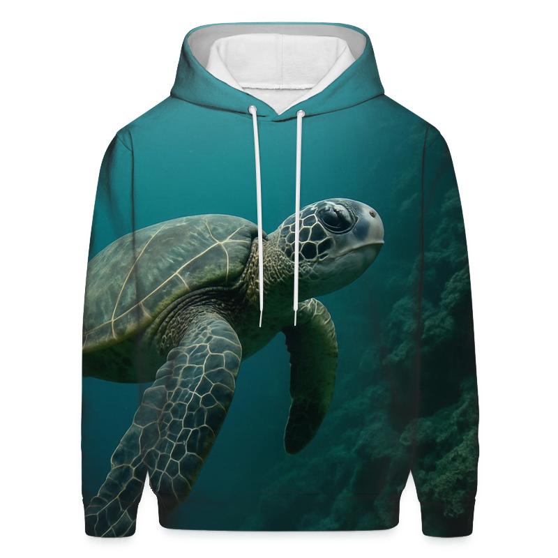 Reef Edge Patrol Green Sea Turtle designer hoodies