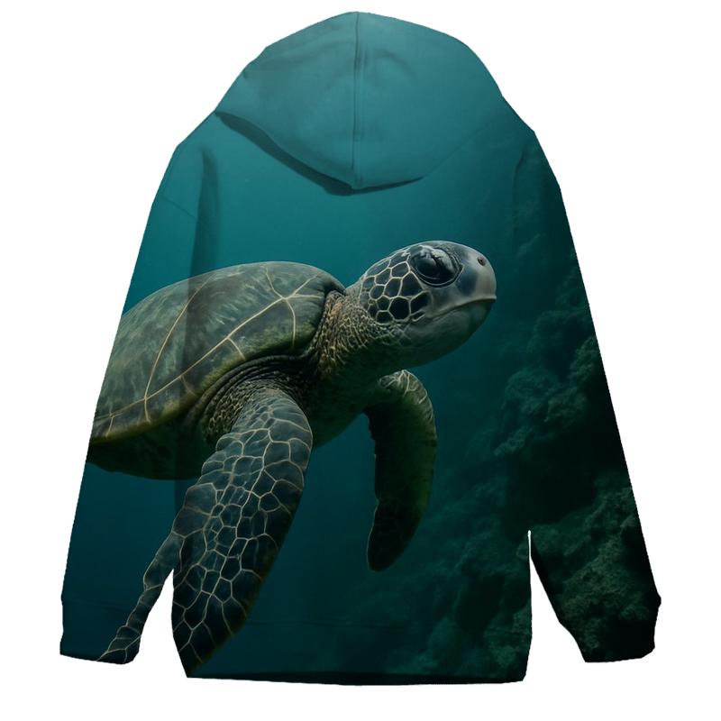 Reef Edge Patrol Green Sea Turtle designer hoodies