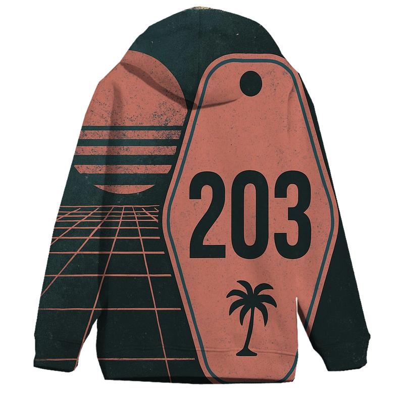 Faded Eighties Night Drive Motel Key Tag Design hoodie trends