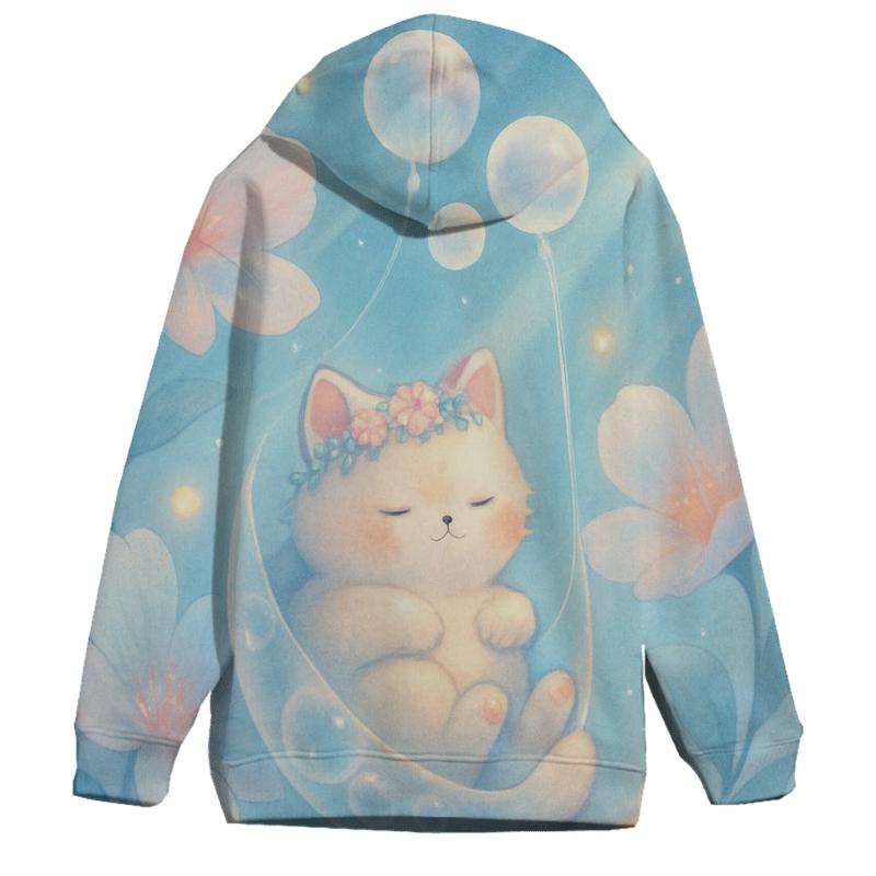 Aurora Bubble Garden Cat heavyweight hoodies
