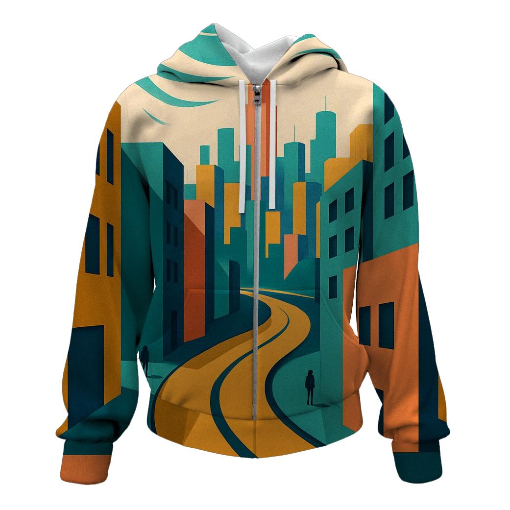 Kinetic Paper Cutout City Mirage hoodies fashion