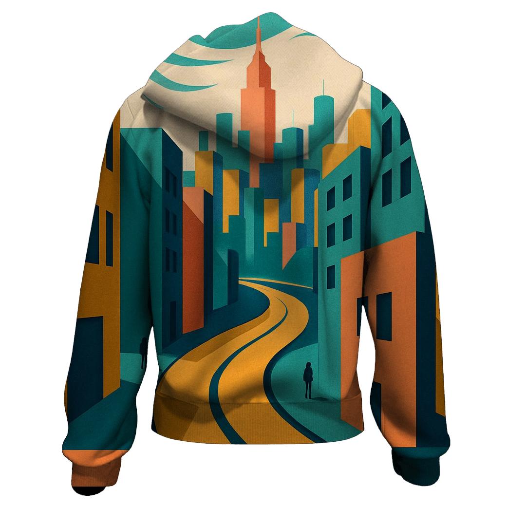 Kinetic Paper Cutout City Mirage hoodies fashion
