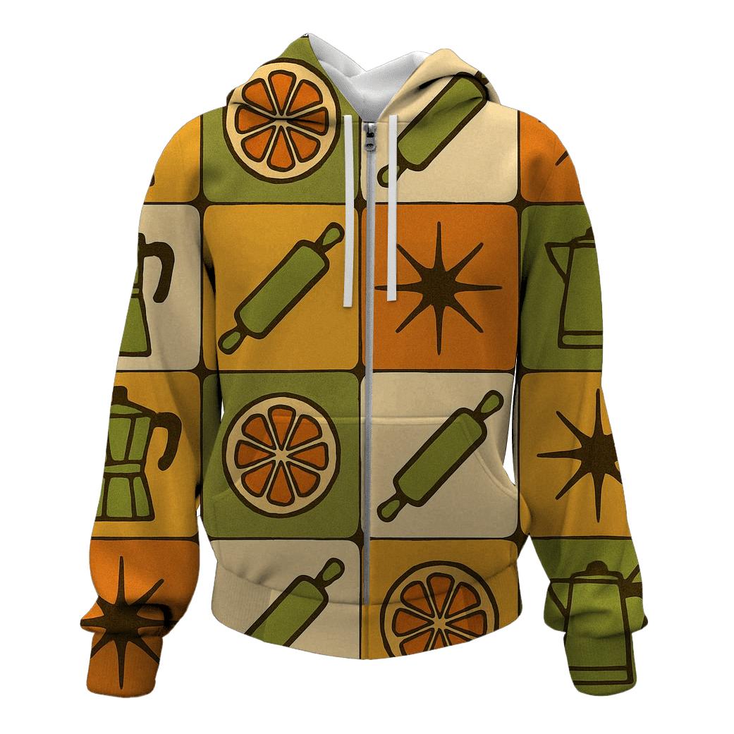 Groovy Kitchen Tile Patchwork heavyweight hoodies