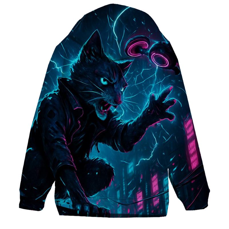 Neon Storm Alley Cat Drifter graphic hoodies