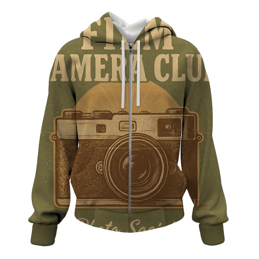 Weathered Seventies Film Camera Club Poster hoodie trends