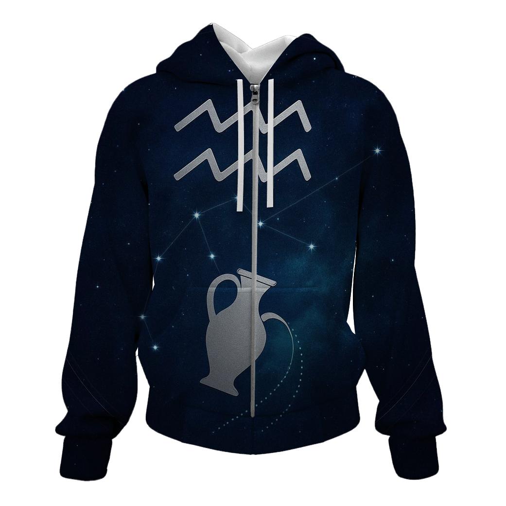 Aquarius Orbital Water Bearer Star Chart designer hoodies