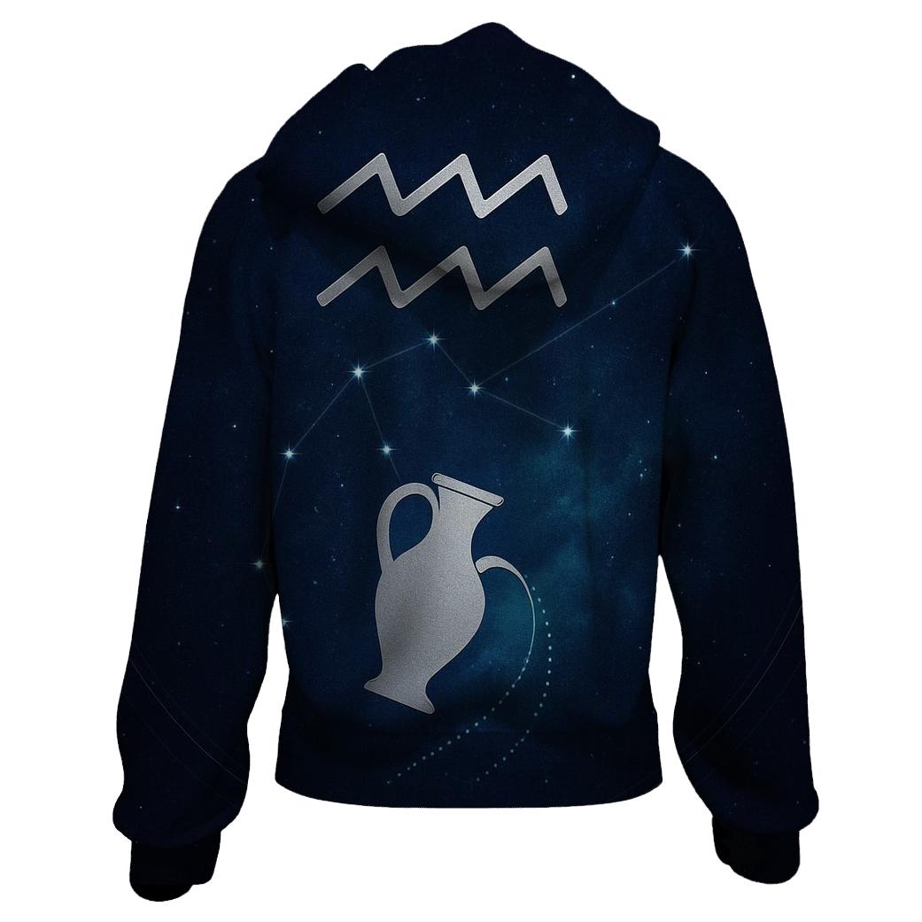 Aquarius Orbital Water Bearer Star Chart designer hoodies