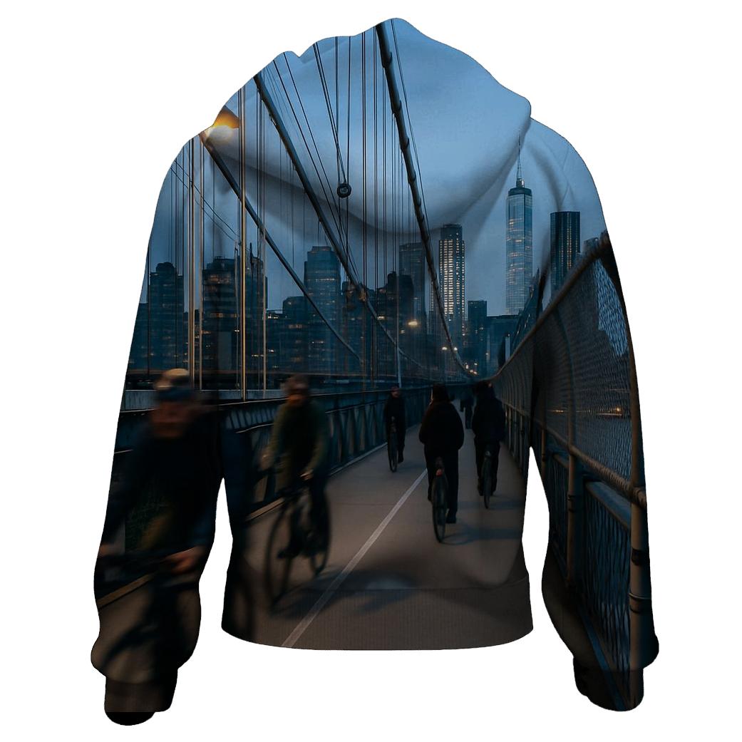 Blue Hour Commute Over The Manhattan Bridge hoodie styles