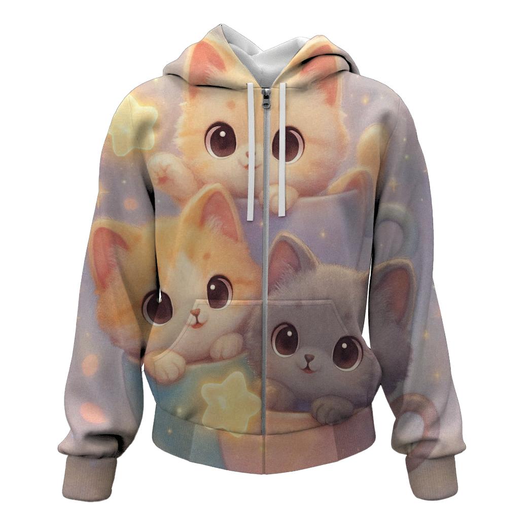 Moonlit Teacup Kittens hoodies fashion