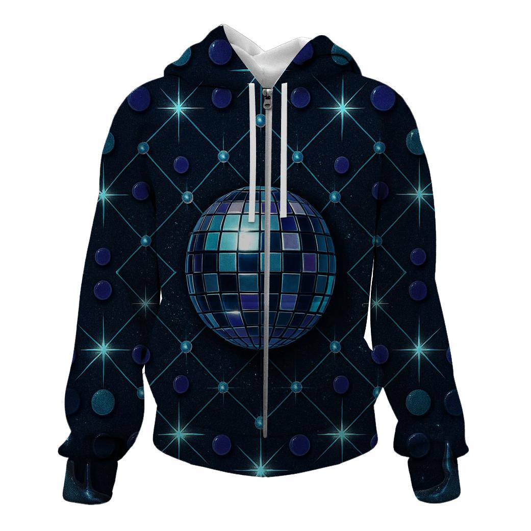 Midnight Disco Constellation Grid zip-up hoodies