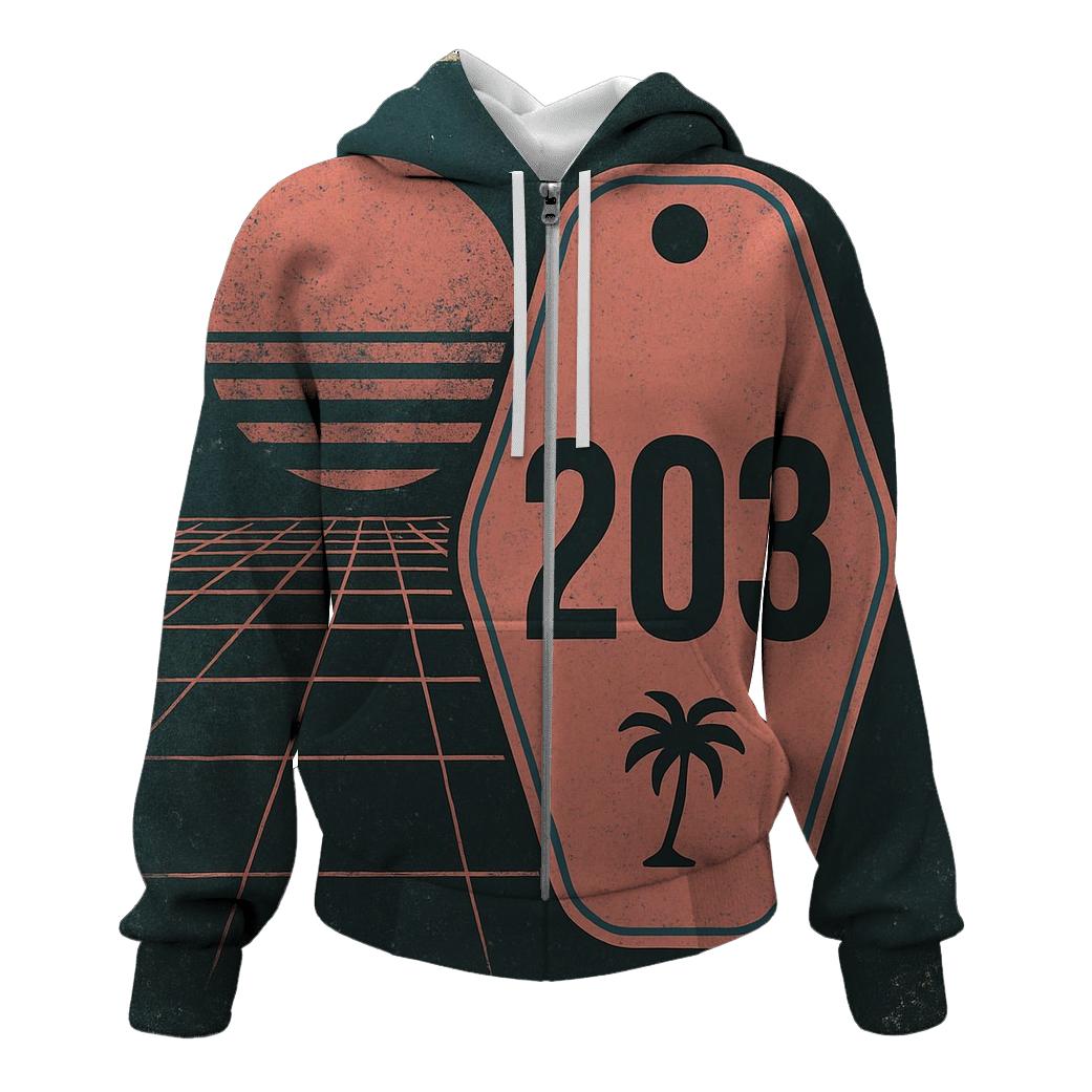 Faded Eighties Night Drive Motel Key Tag Design embroidered hoodies