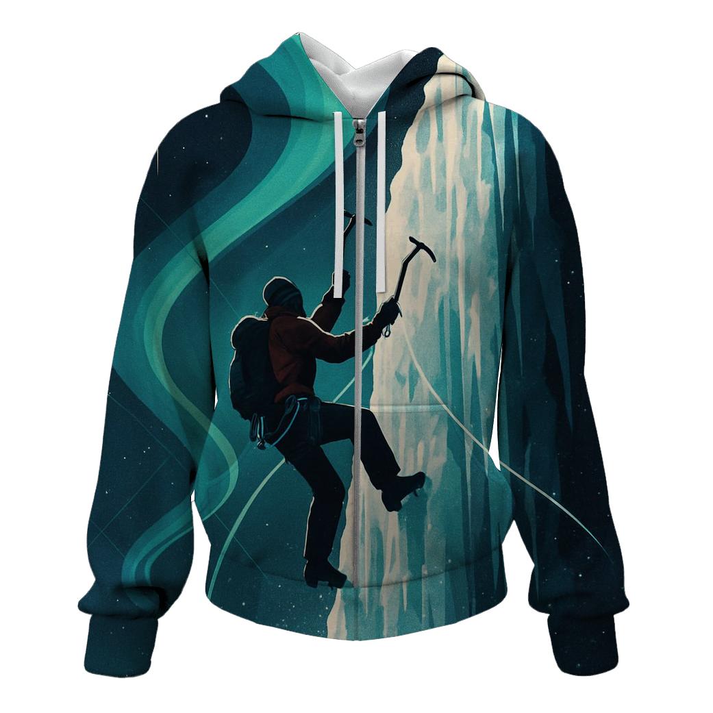 Aurora Ice Climbing Ascent embroidered hoodies