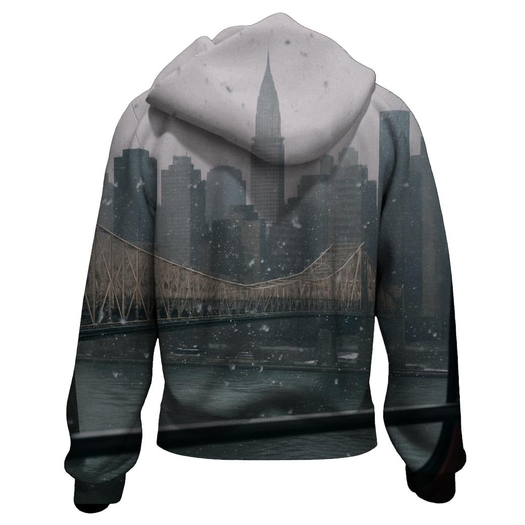 First Snowfall From Roosevelt Island Tramline View custom hoodies