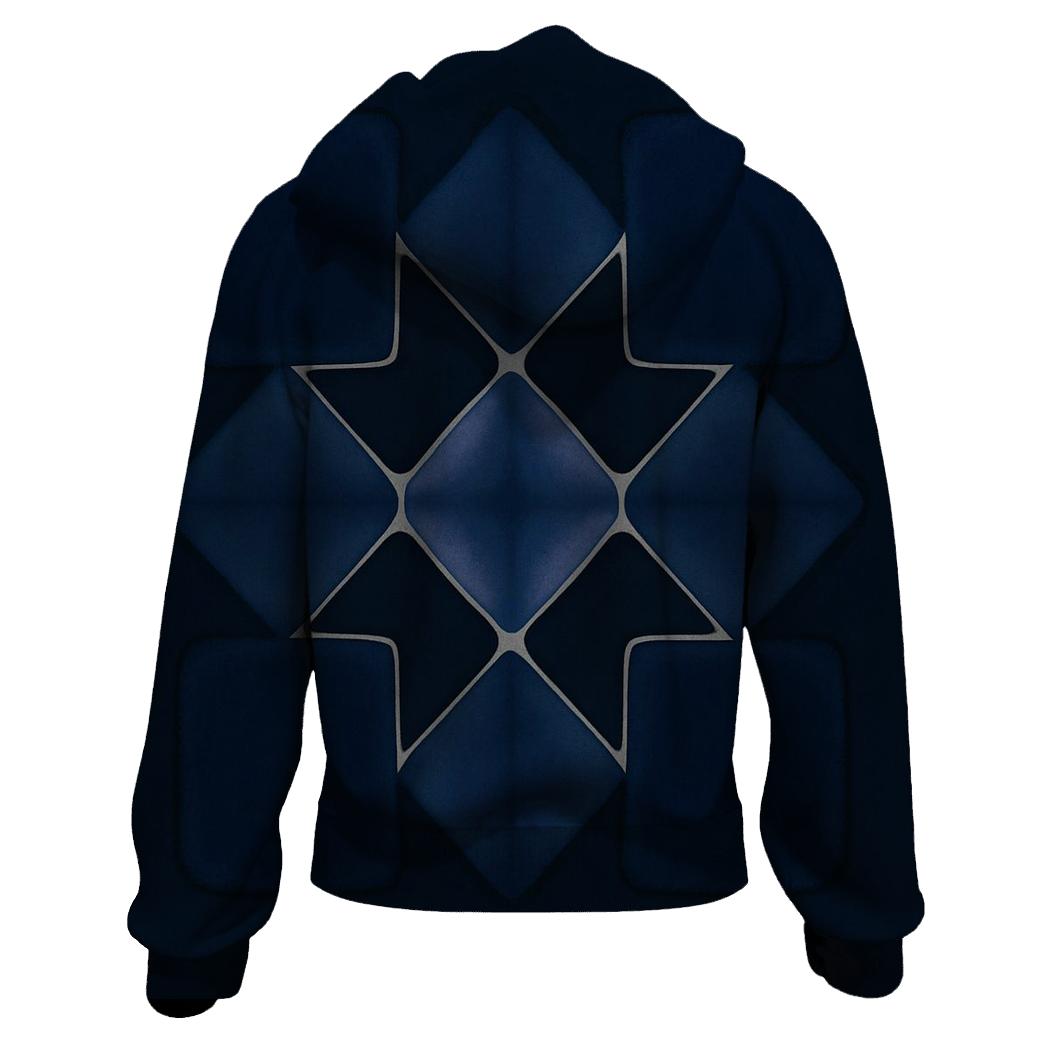 Lunar Itajime Eclipse Grid zip-up hoodies