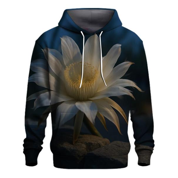 Midnight Blooming Cereus On A Desert Stone Wall hoodie designs