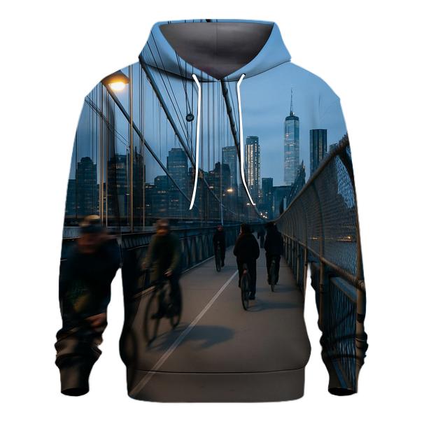Blue Hour Commute Over The Manhattan Bridge heavyweight hoodies