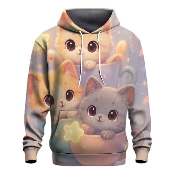 Moonlit Teacup Kittens lightweight hoodies
