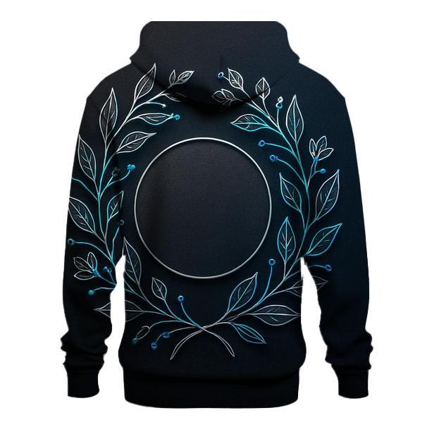 Midnight Botanical Circuit Emblem zip-up hoodies