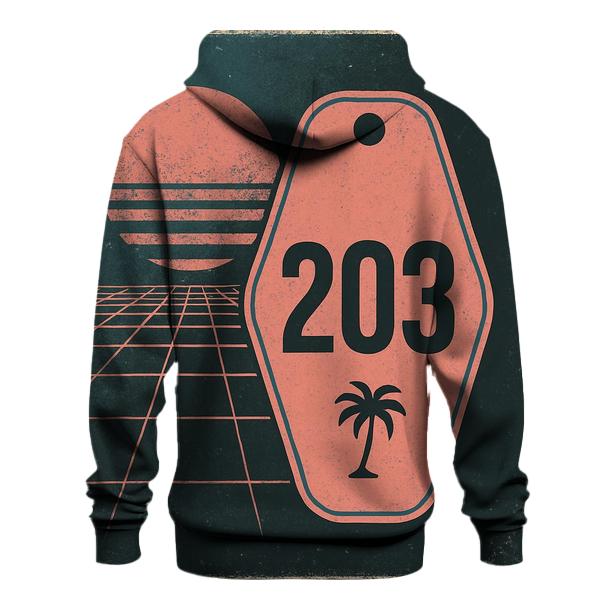 Faded Eighties Night Drive Motel Key Tag Design zip-up hoodies