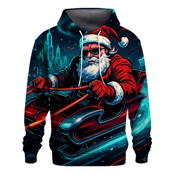 Neon Night Sleigh Drift Santa designer hoodies