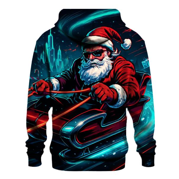 Neon Night Sleigh Drift Santa designer hoodies