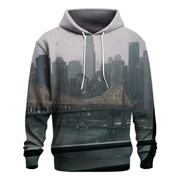 First Snowfall From Roosevelt Island Tramline View premium hoodies