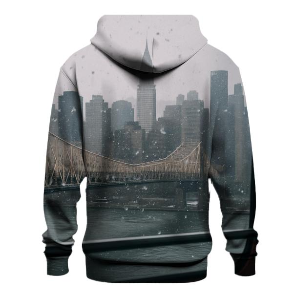 First Snowfall From Roosevelt Island Tramline View premium hoodies