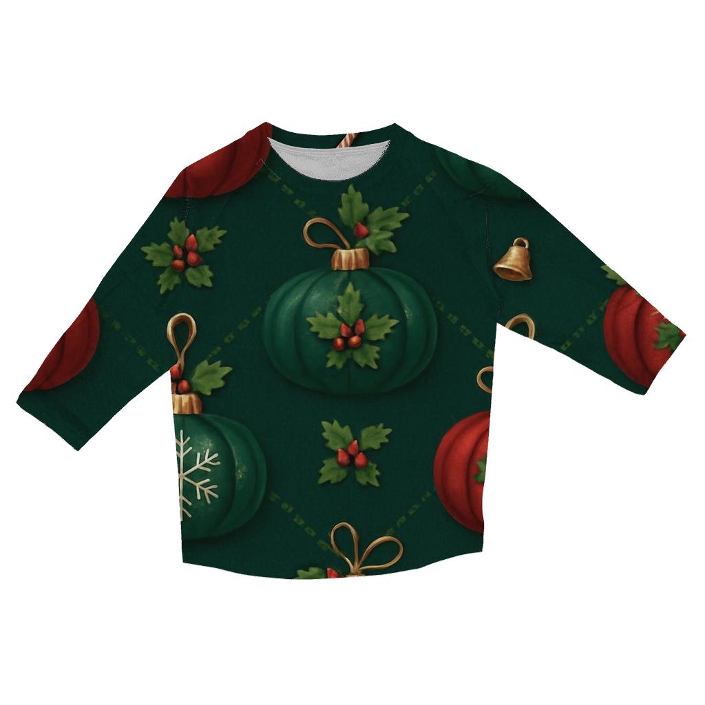 Crimson Ornament Pumpkins Lattice On Midnight Green Background casual three quarter sleeve shirts