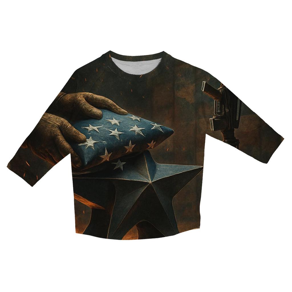 Forged Freedom In The Steel Star Foundry personalized 3/4 sleeve tees