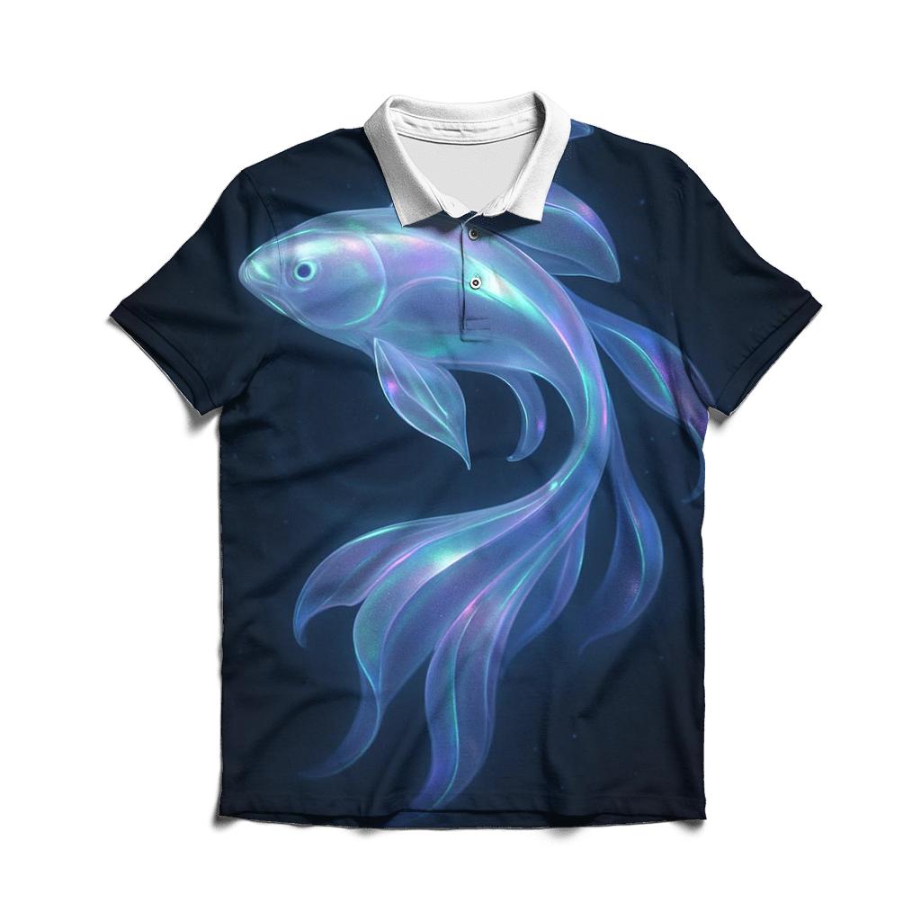 Aurora Glass Koi Drift custom polo shirts