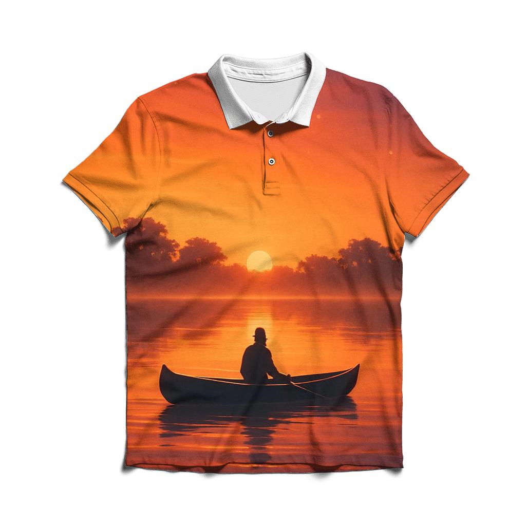 Emberglass Lagoon Sundown custom polo shirts
