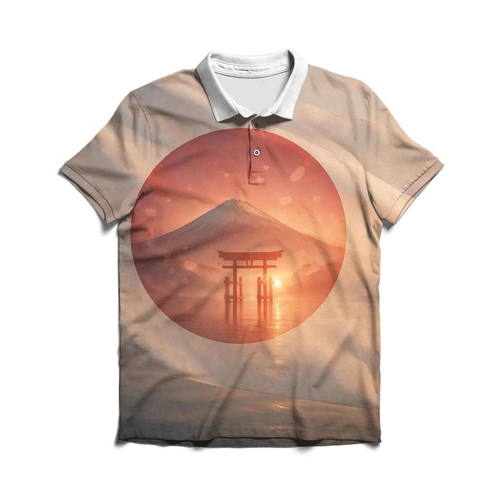 Radiant Sakura Flag Horizon Japan branded logo polo shirts