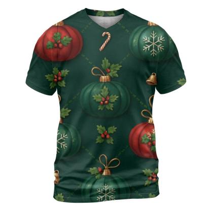 Crimson Ornament Pumpkins Lattice On Midnight Green Background trendy printed shirt styles