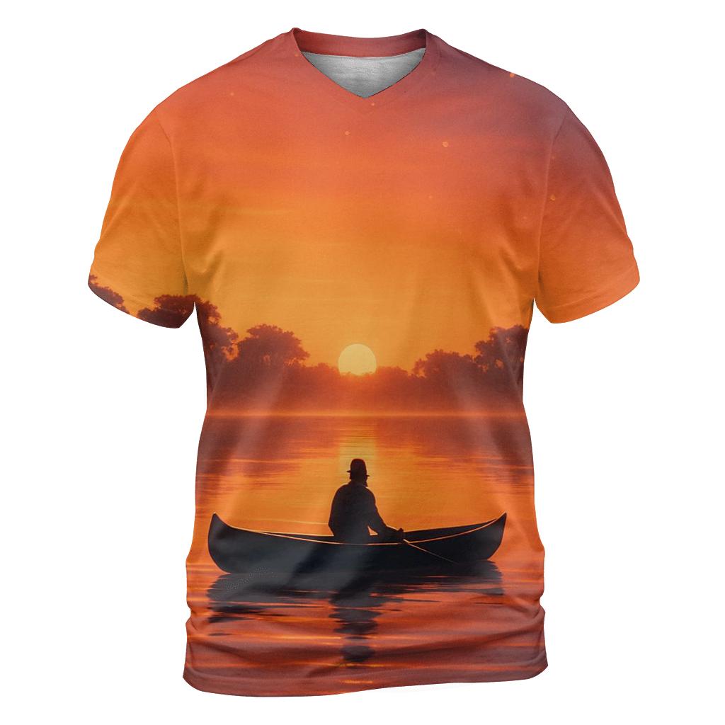 Emberglass Lagoon Sundown artistic all-over print tops