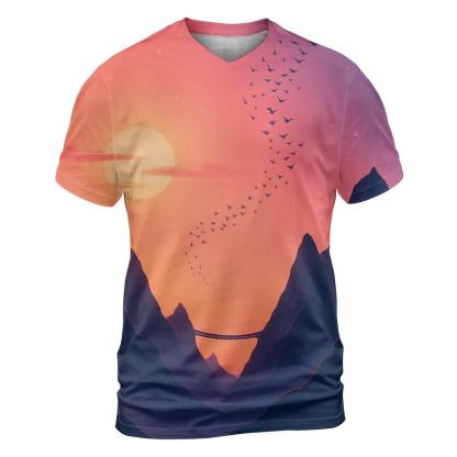 Violet Afterglow Over Skybridge Peaks custom all-over print shirts