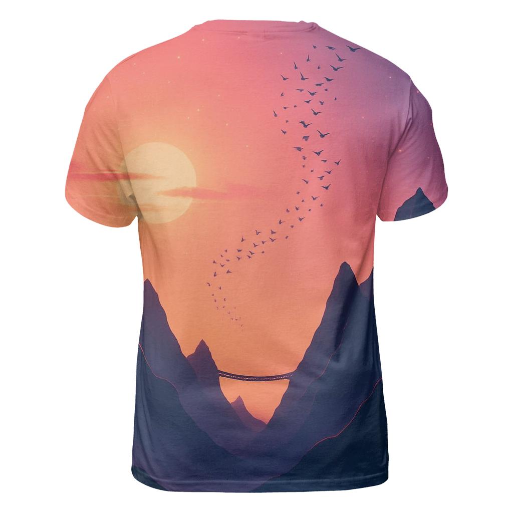 Violet Afterglow Over Skybridge Peaks custom all-over print shirts