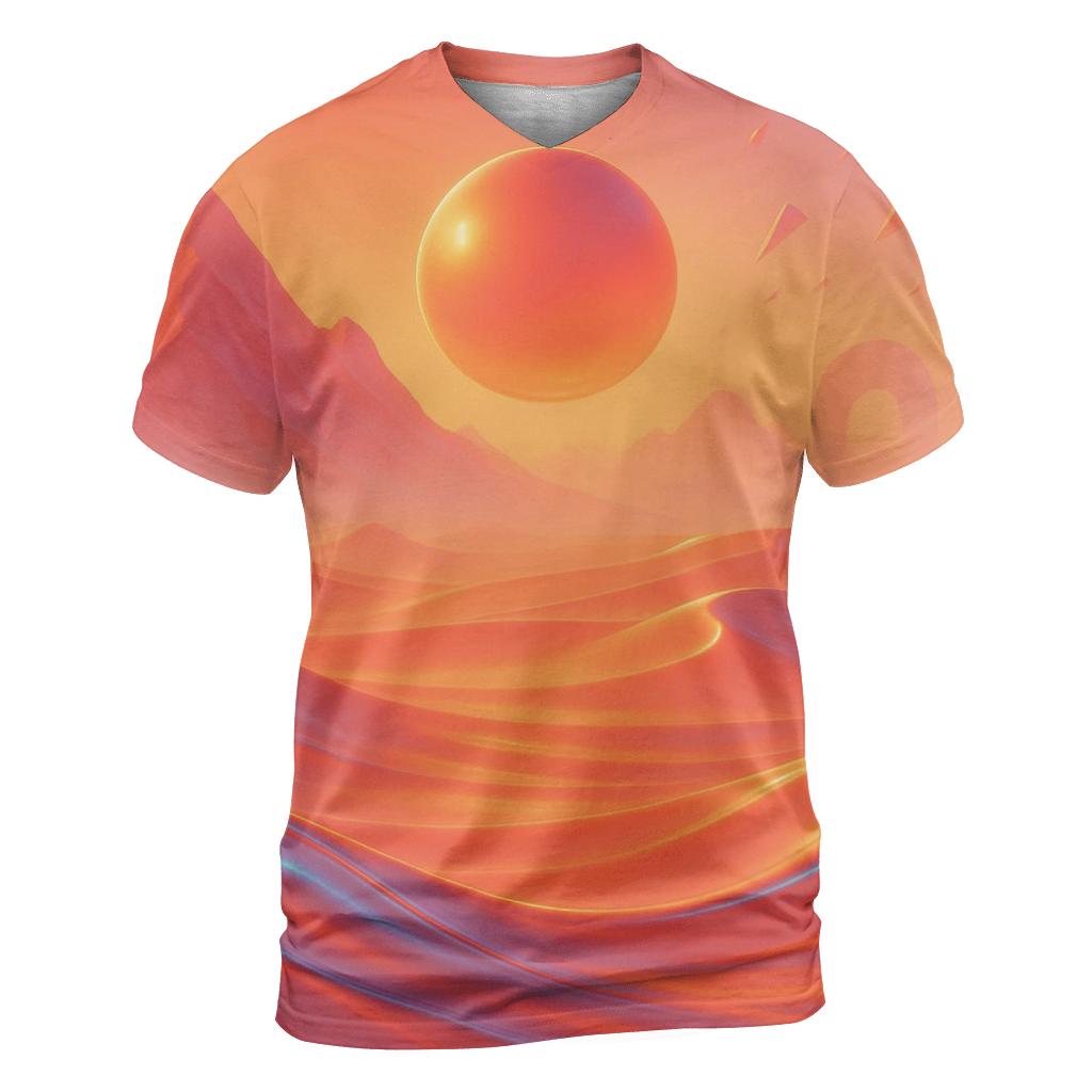 Sunset Chromatic Dune Mirage creative print fashion shirts