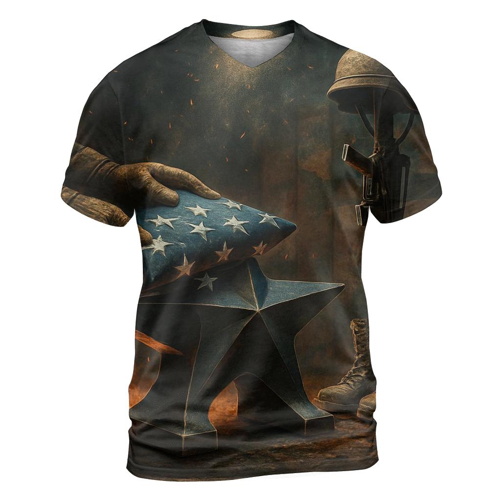 Forged Freedom In The Steel Star Foundry custom all-over print shirts