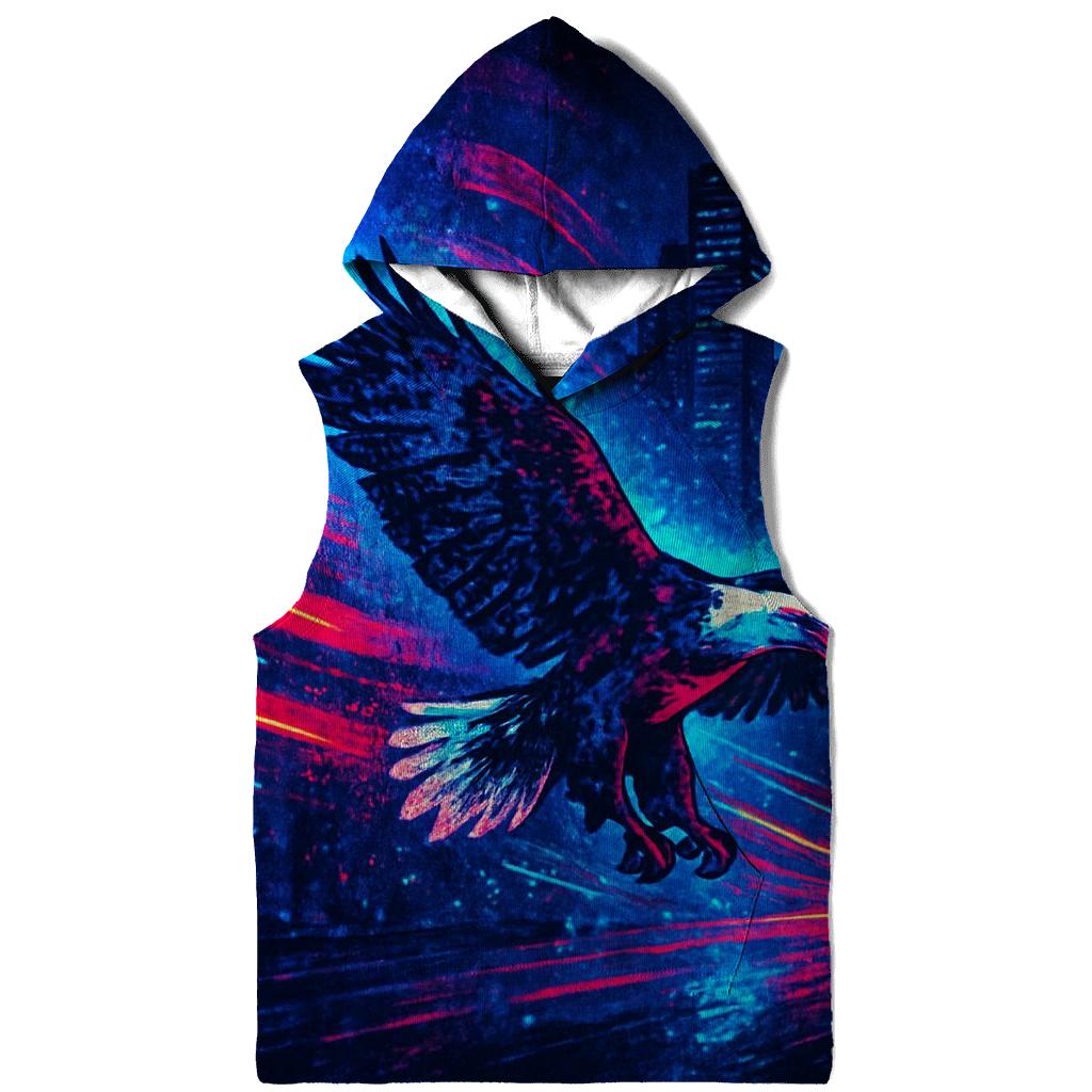 Neon Skyline Starspangled Surge printed hoodies