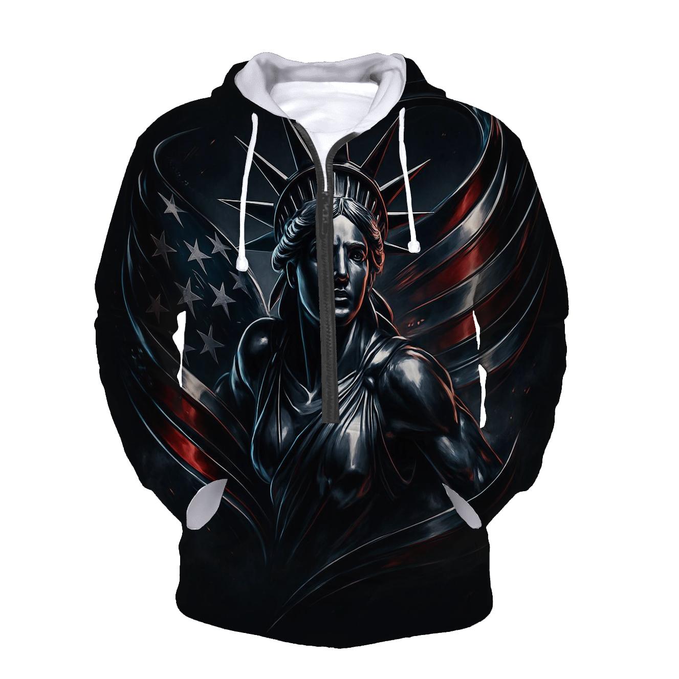 Chrome Liberty Storm Flag premium hoodies